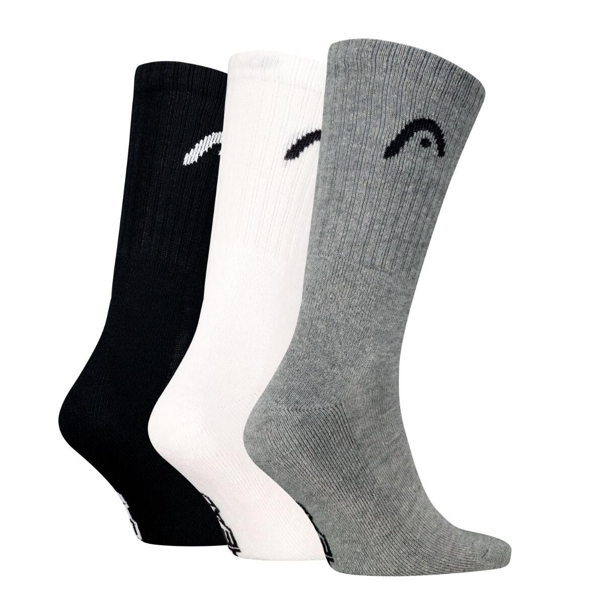 Chaussettes de sport entraînement 12 paires Gris / Blanc / Noir 3/4