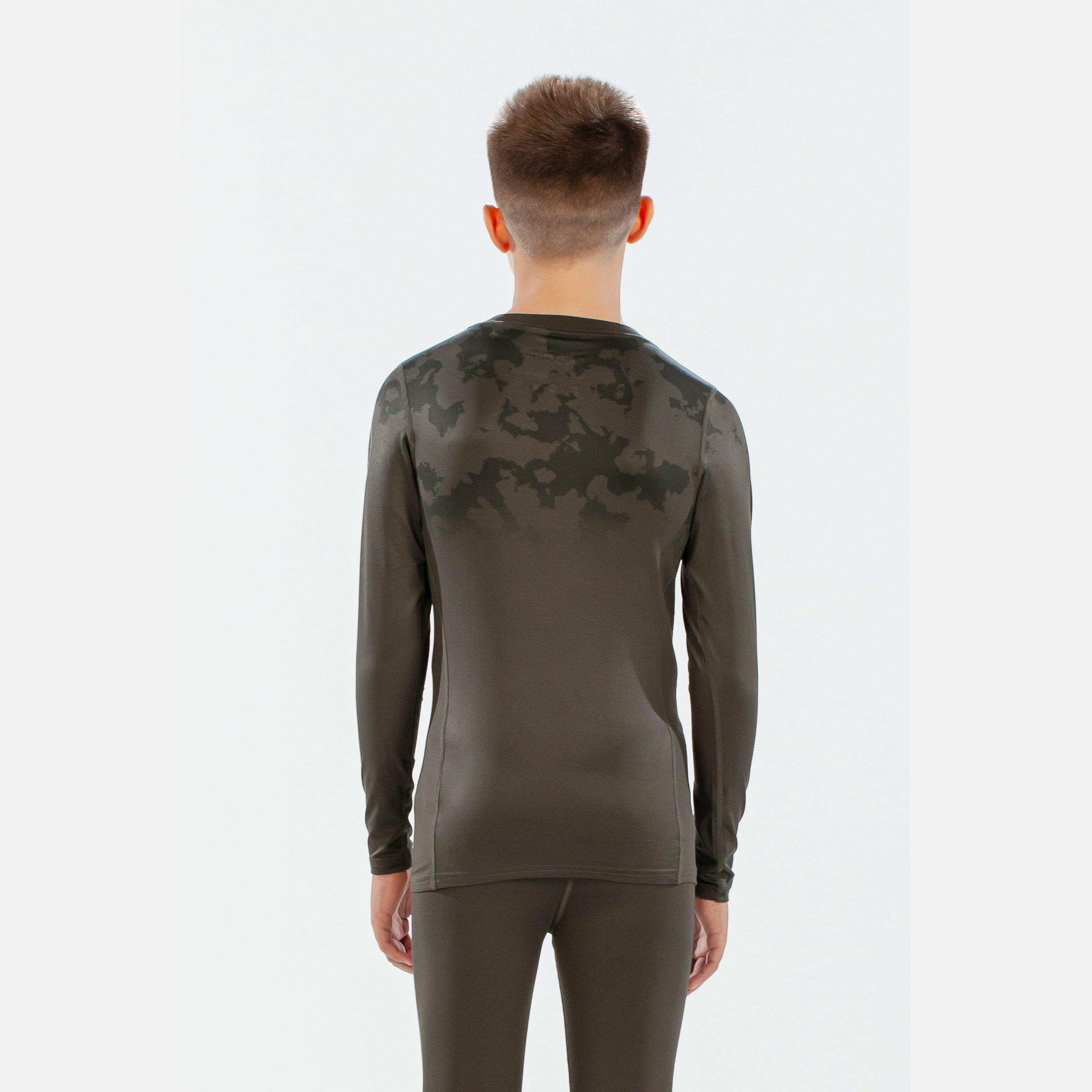 Bodyfit Boys Broken Map Crew Neck Dark Khaki 6/7