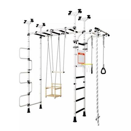 Pegas 2 Klettergerüst – Metall Sprossenwand mit Schaukel,Trapez, Basketballkorb