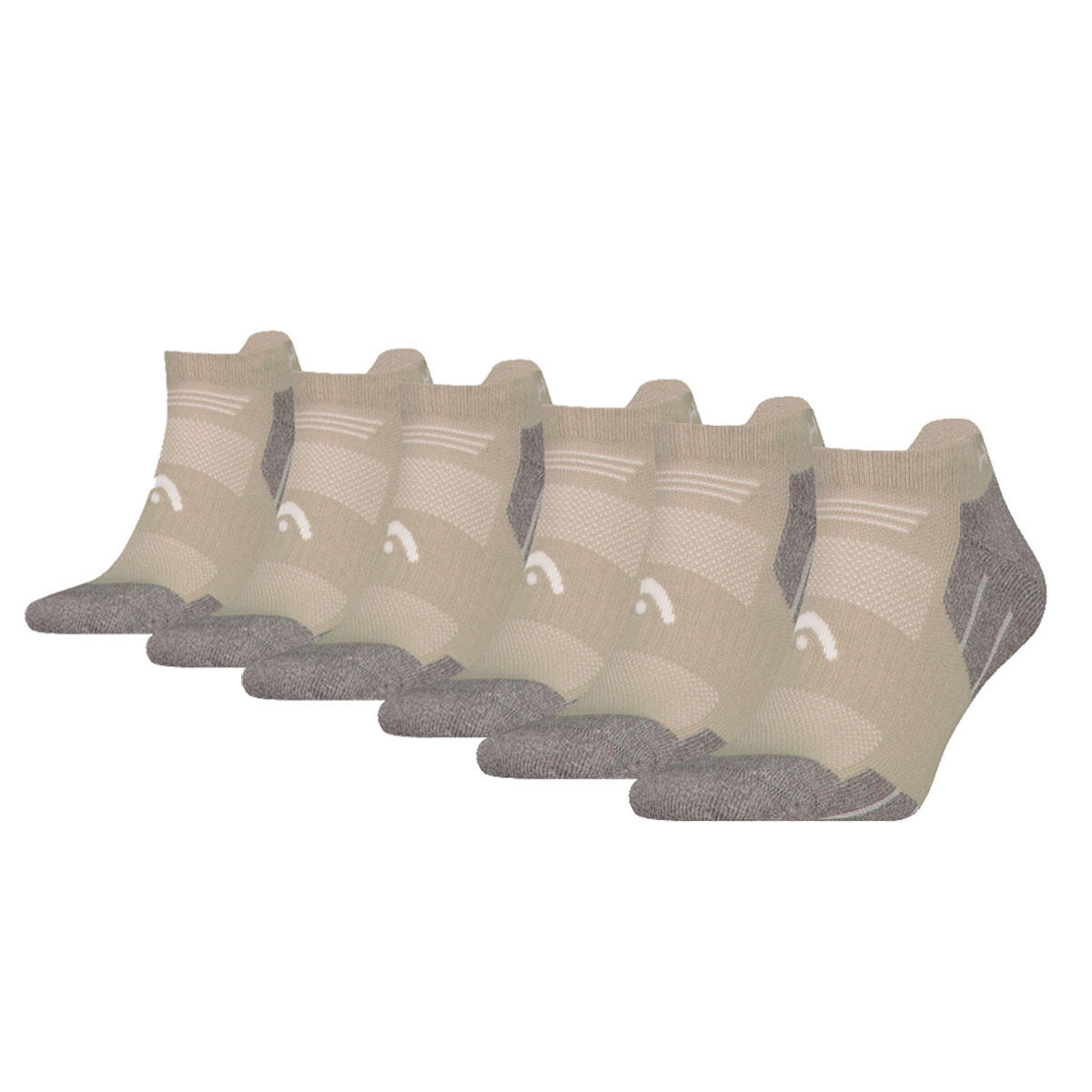 HEAD Wandelsokken Alle Klimaten Hiking Sneaker 6-pack Taupe