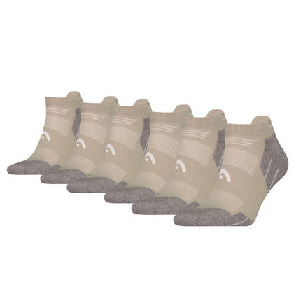 Wandersocken für alle Klimazonen, Hiking Sneaker Socken, 6 Paar, Taupe