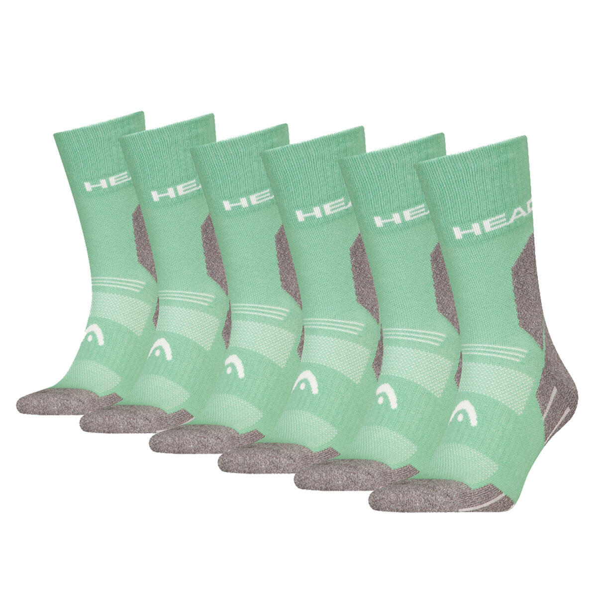 Head - Chaussettes Randonnée Tous Climats Randonnée Crew 6 Paires Vert Clair - Chaussettes - Vert - 39/42 - Decathlon