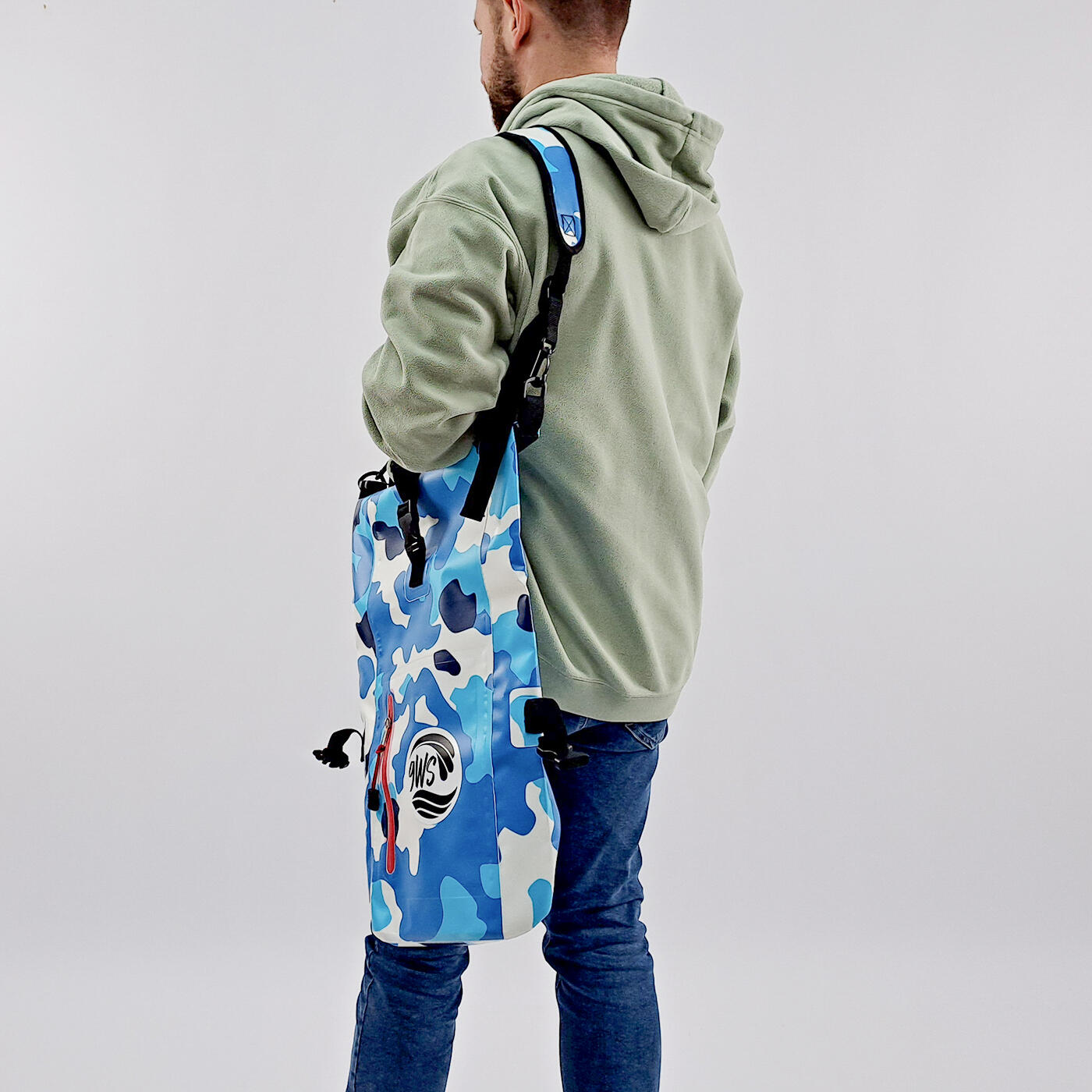 Zaino impermeabile 25l blu mimetico 7/7