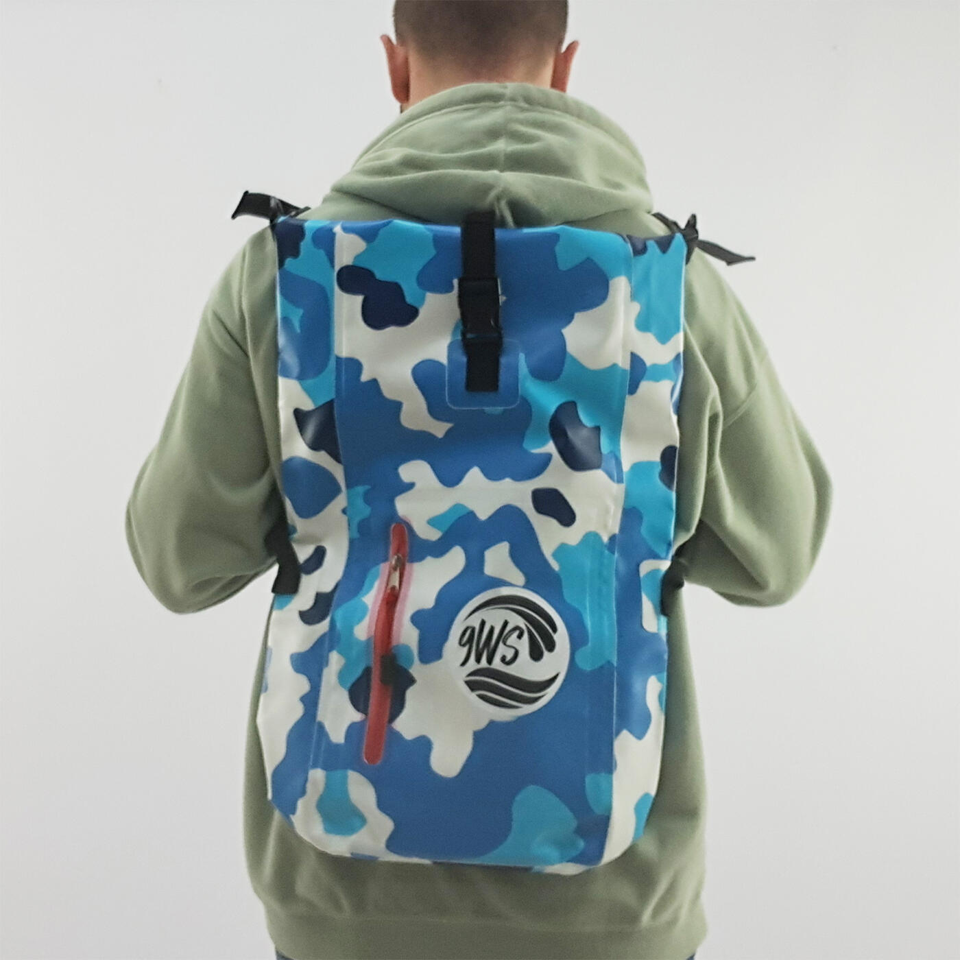 Zaino impermeabile 25l blu mimetico 6/7