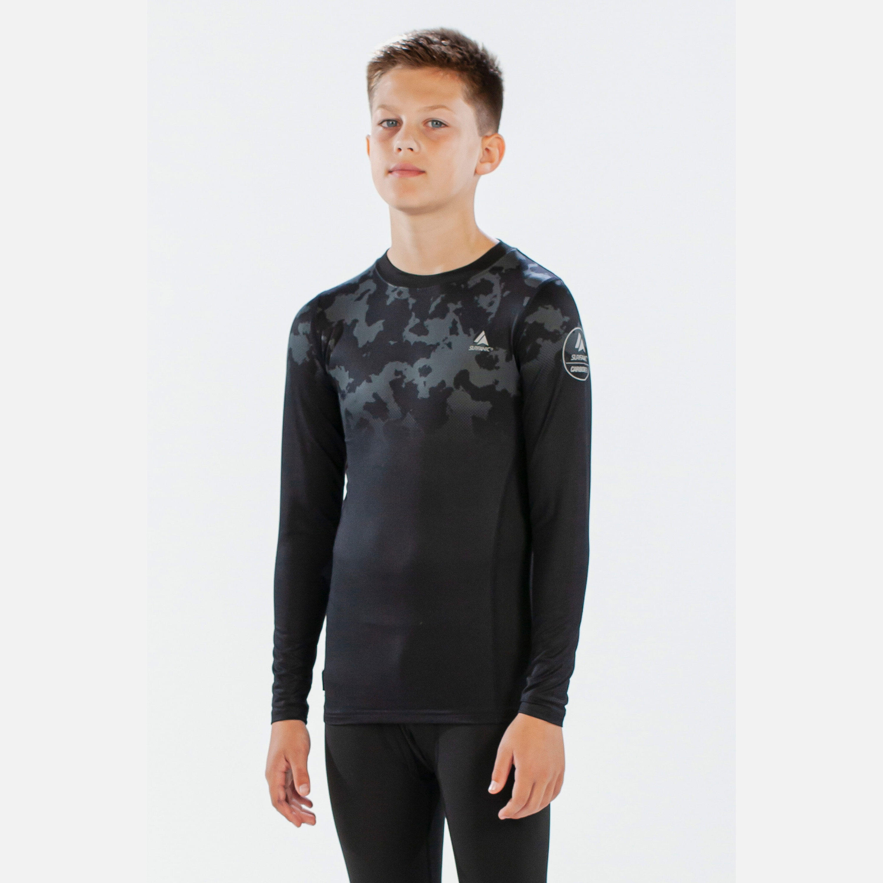 SURFANIC Bodyfit Boys Broken Map Crew Neck Black