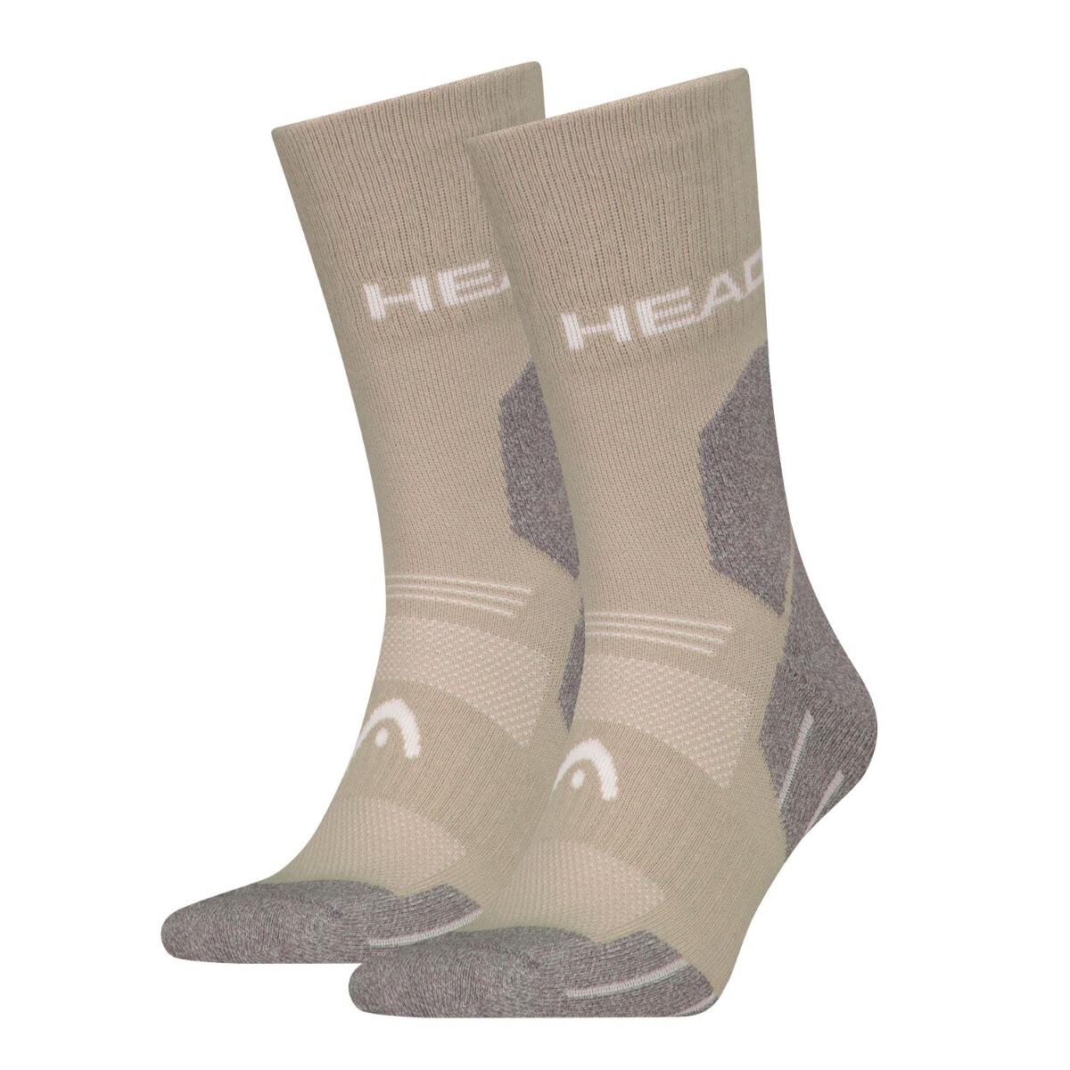 Calcetines de senderismo senderismo para todos los climas Crew 6 pares Taupe 2/4