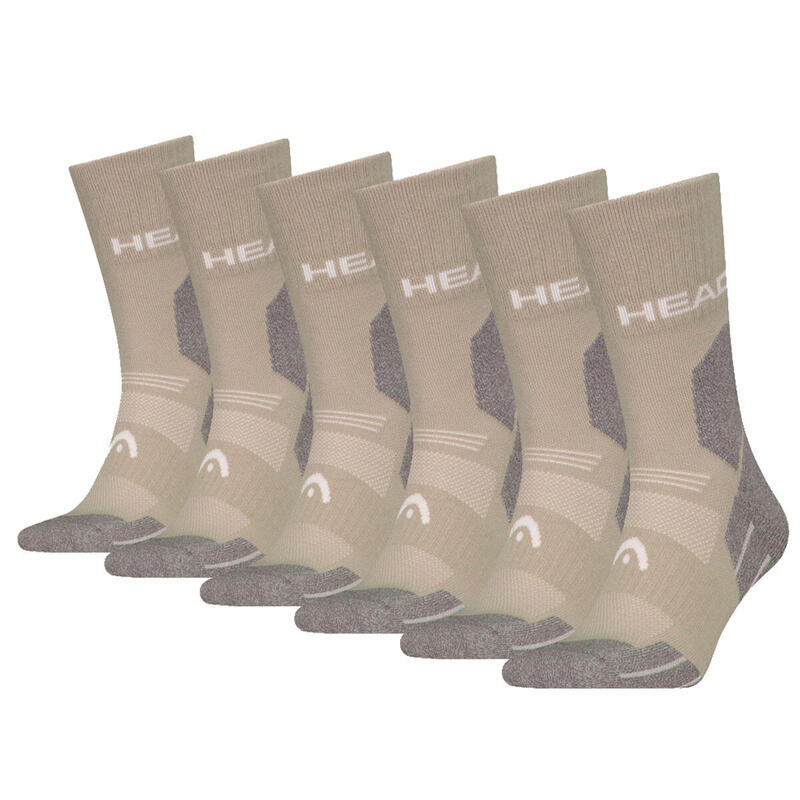 Chaussettes randonnée tous climats randonnée Crew 6 paires Taupe