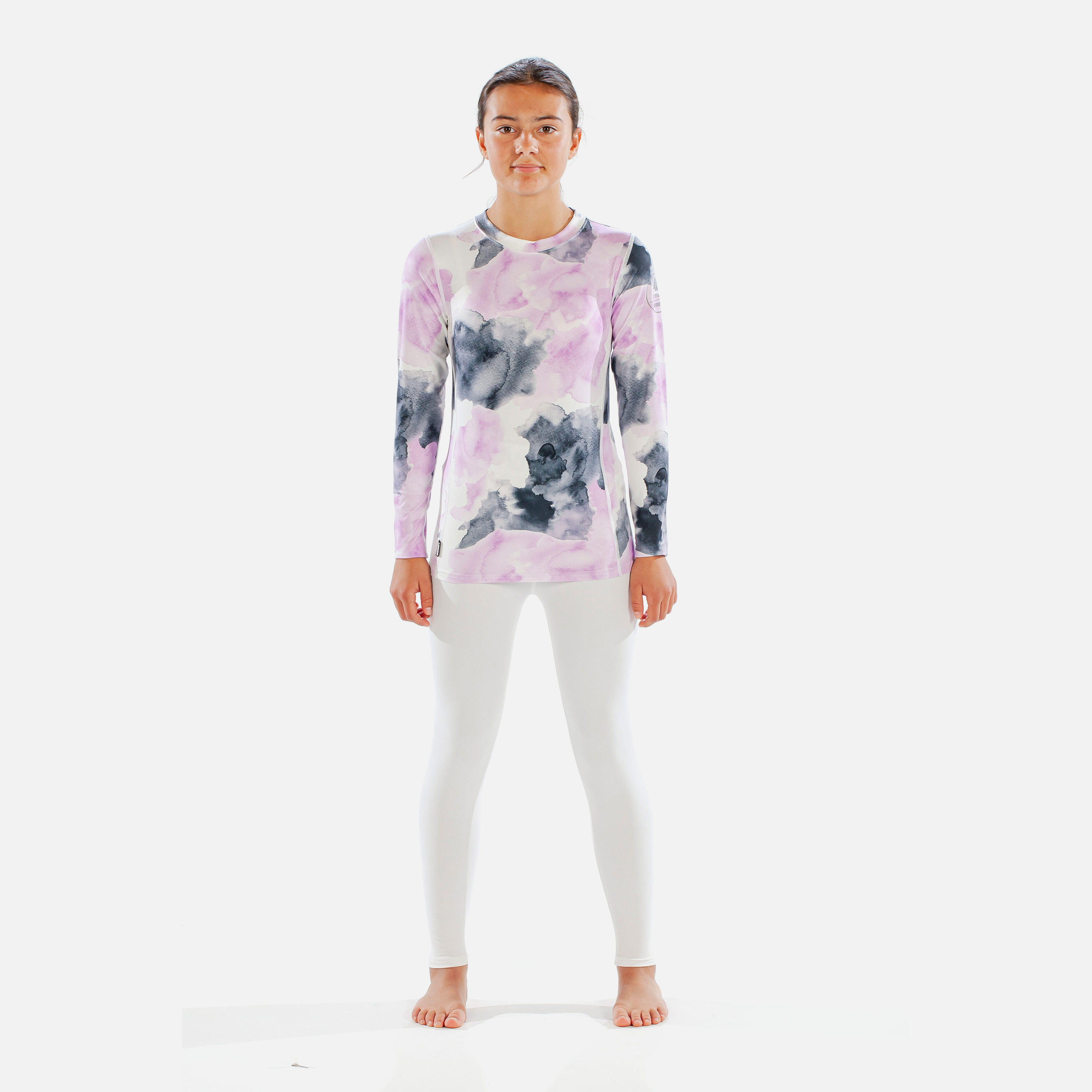 CarbonDri Cozy Girls Watercolour Crew Neck Pink 2/7