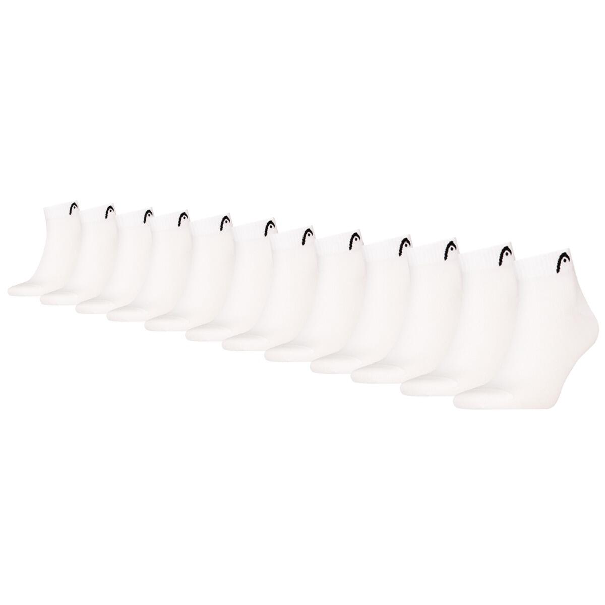 HEAD Quartersokken Training 12-pack Wit