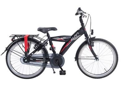 Aldo 20 inch roadstar fiets mat zwart met rode streep