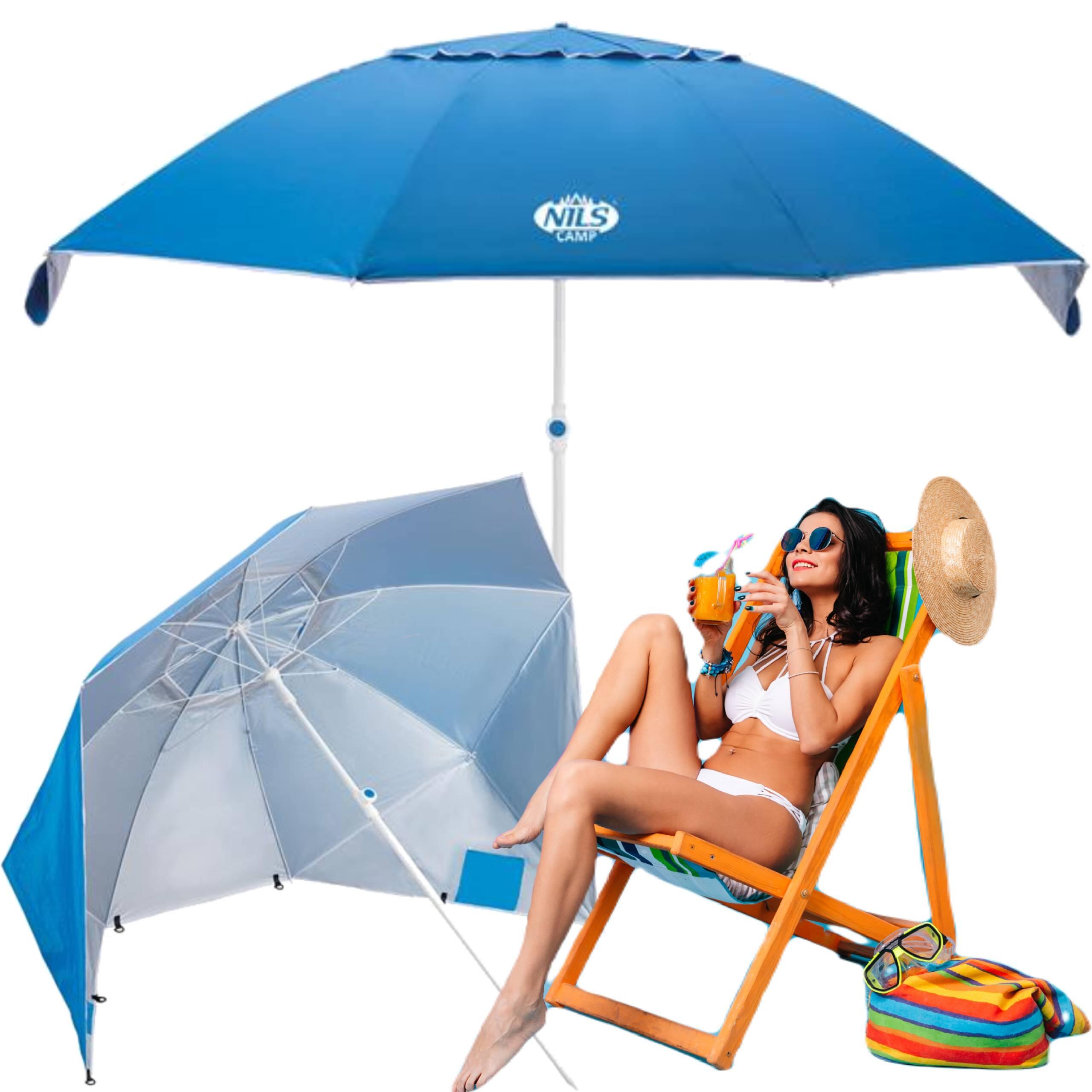 NILS CAMP Strandparasol  XL 220 CM NC7822  NILS CAMP