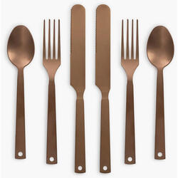 Set de couverts camping Rétro voyage table Acier inoxydable 6 pcs.