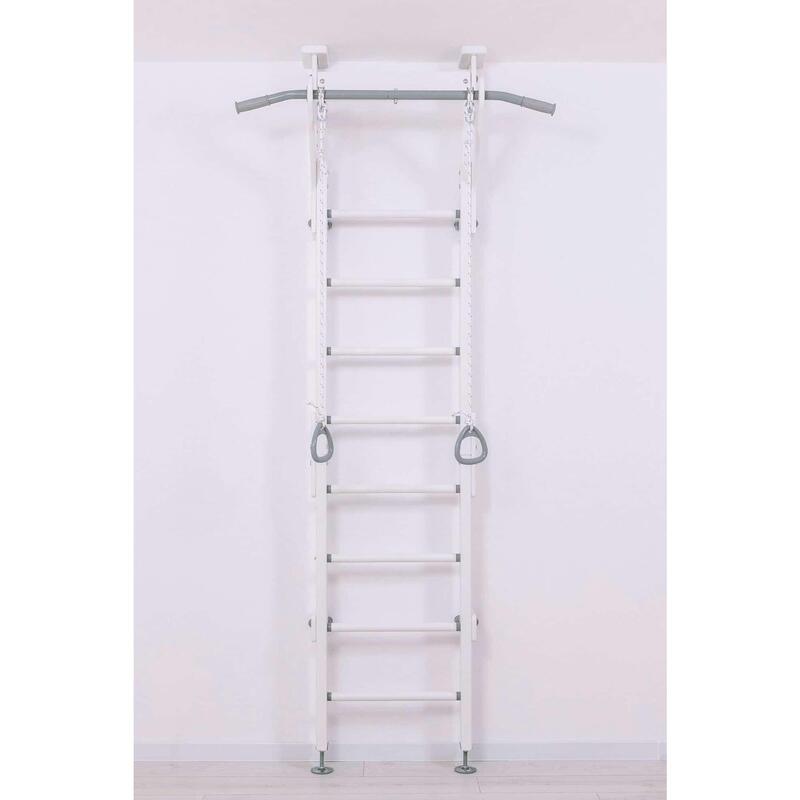 Copii Fitness Spalier Gimnastică Bare Inele Eco 1 Alb Metal Scări