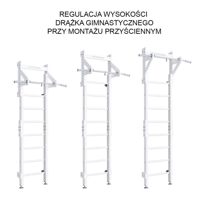 Copii Fitness Spalier Gimnastică Bare Inele Eco 1 Alb Metal Scări