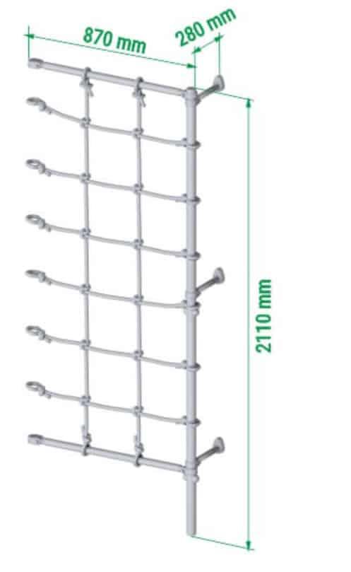 Espalier d’intérieur Next 3 avec filet d’escalade 4/7