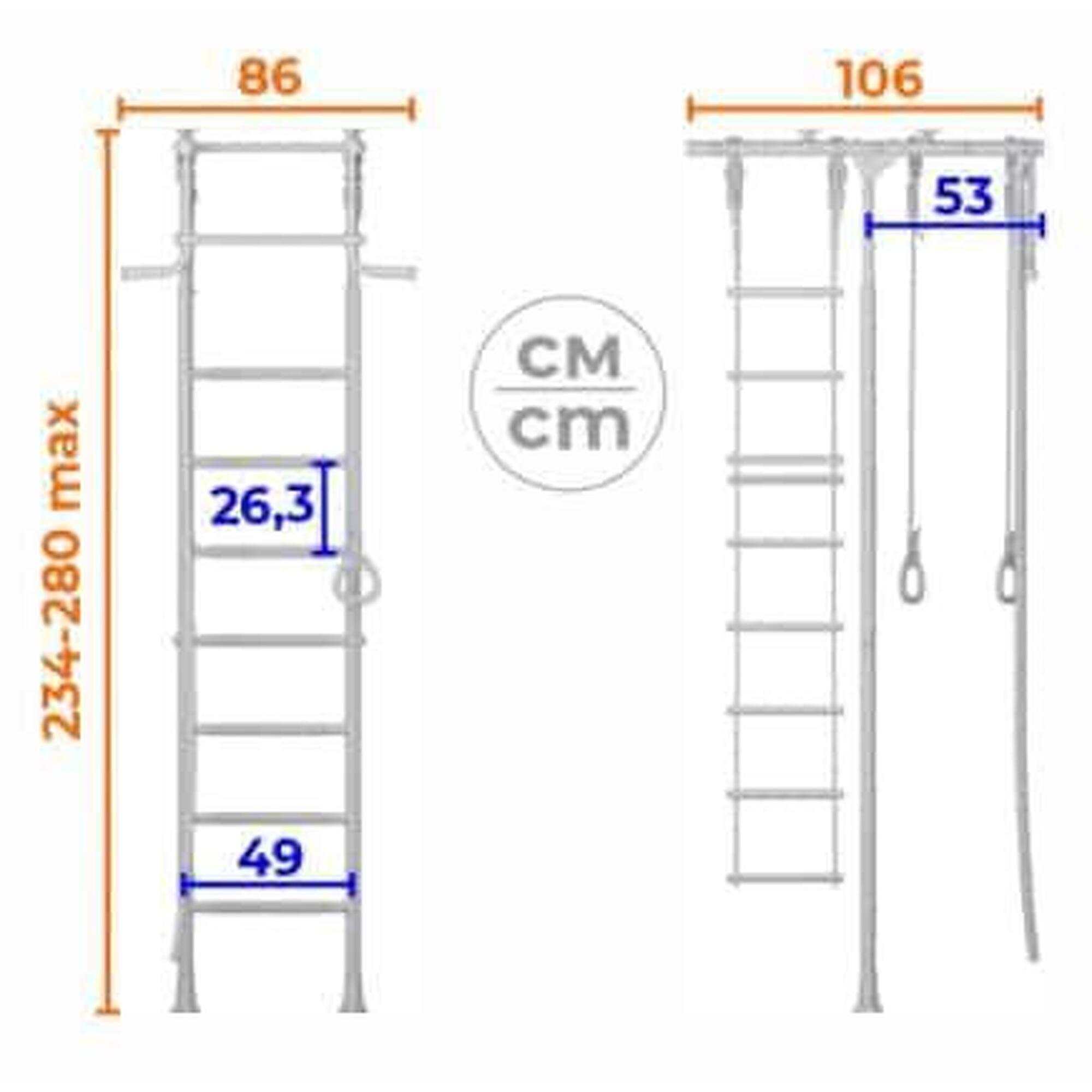 Copii Fitness Spalier Gimnastică Scară Suedeză Kometa 1 Verde Deschis