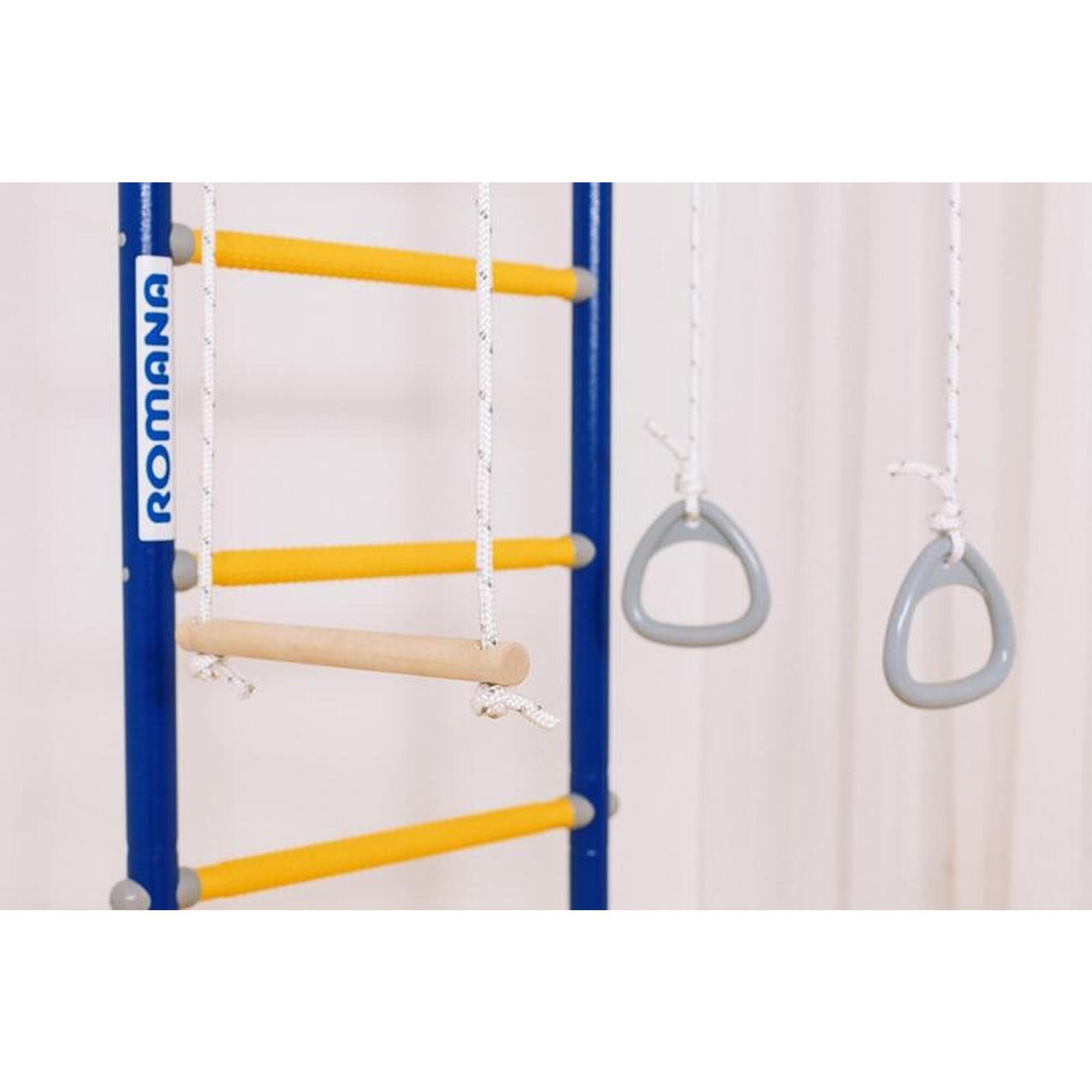 Copii Gimnastică Scară Fixă Fitness Metal cu Bară de Tracțiuni Kometa 2 Albastru