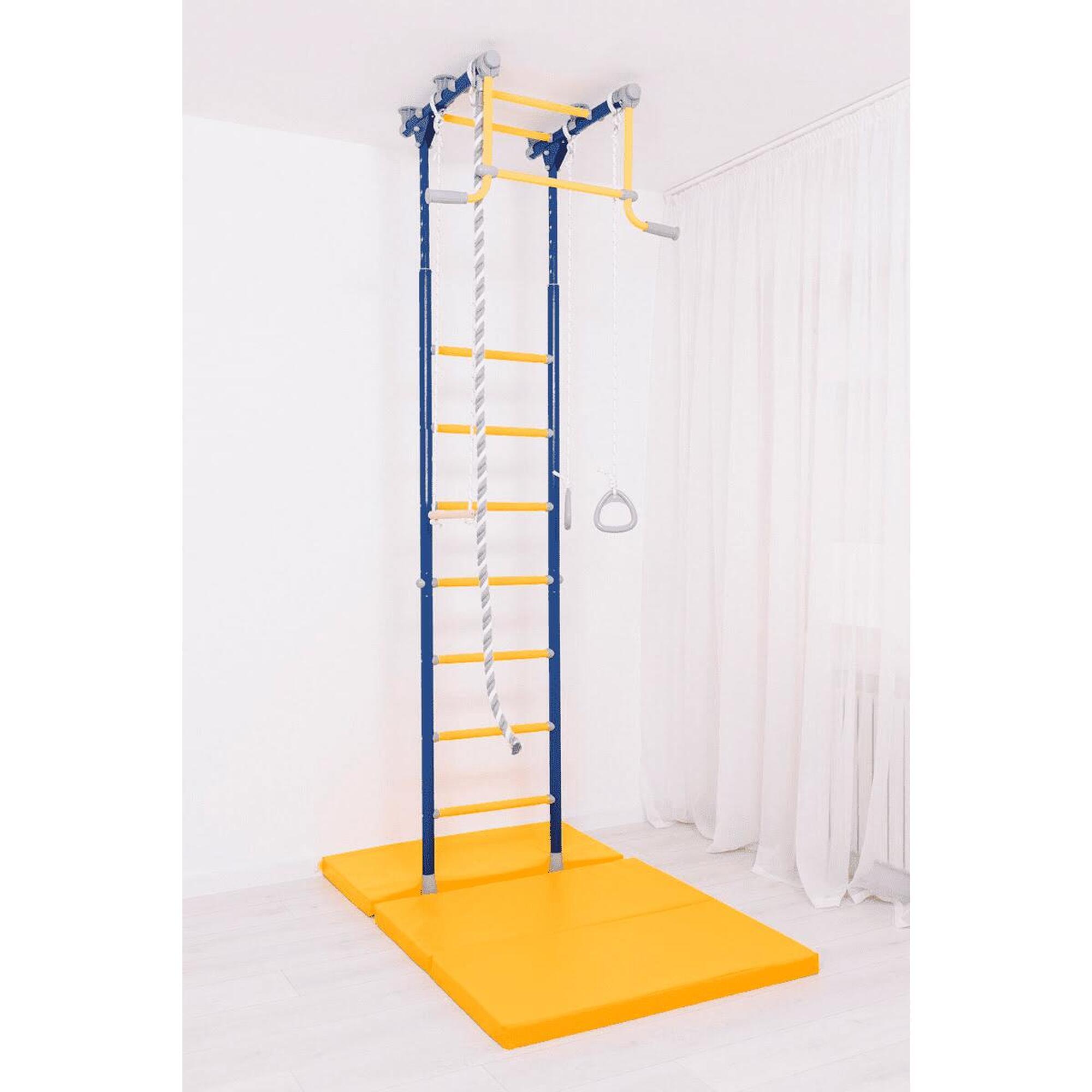 Copii Gimnastică Scară Fixă Fitness Metal cu Bară de Tracțiuni Kometa 2 Albastru