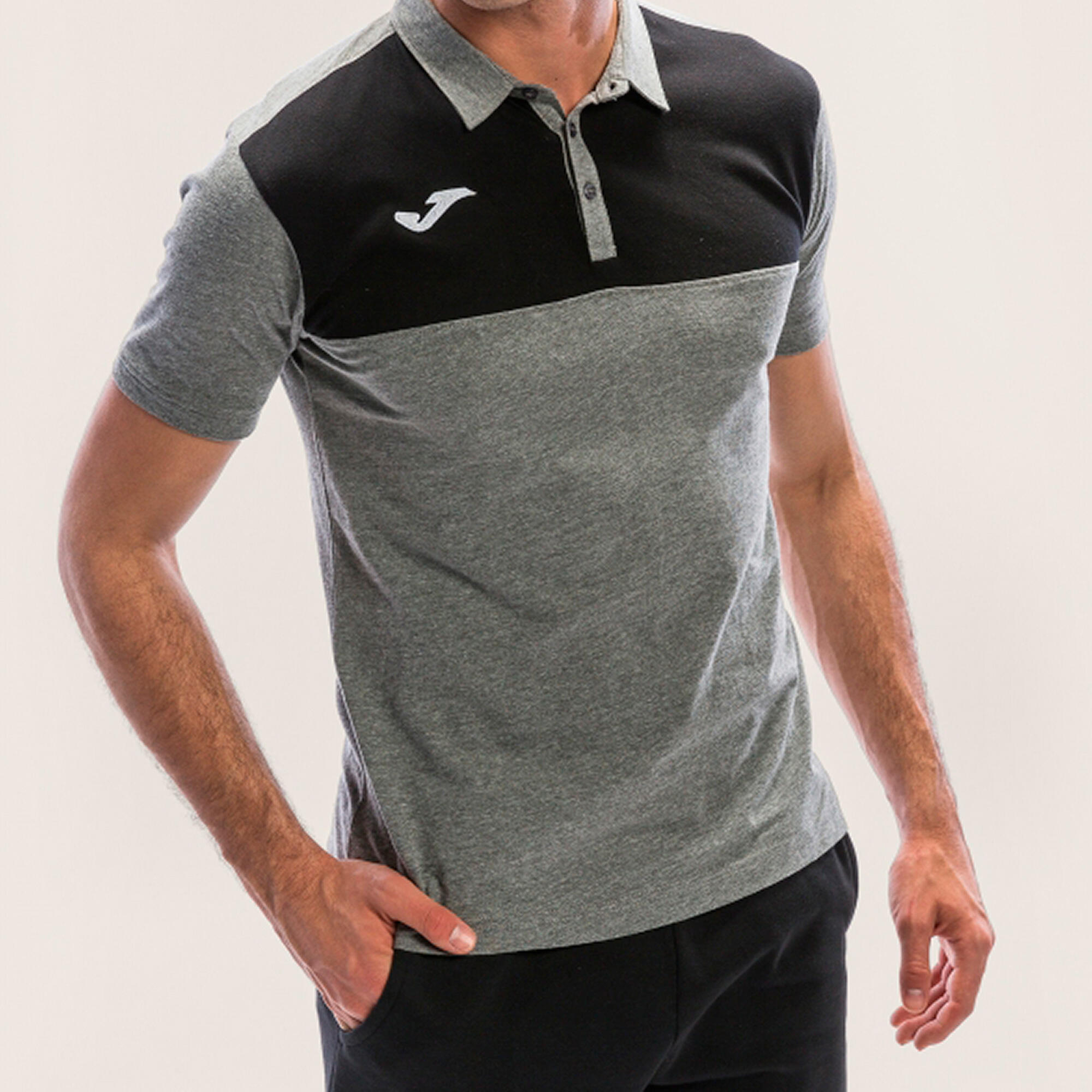 Polo Manga Corta Niños Joma Winner Gris Melange 2/3