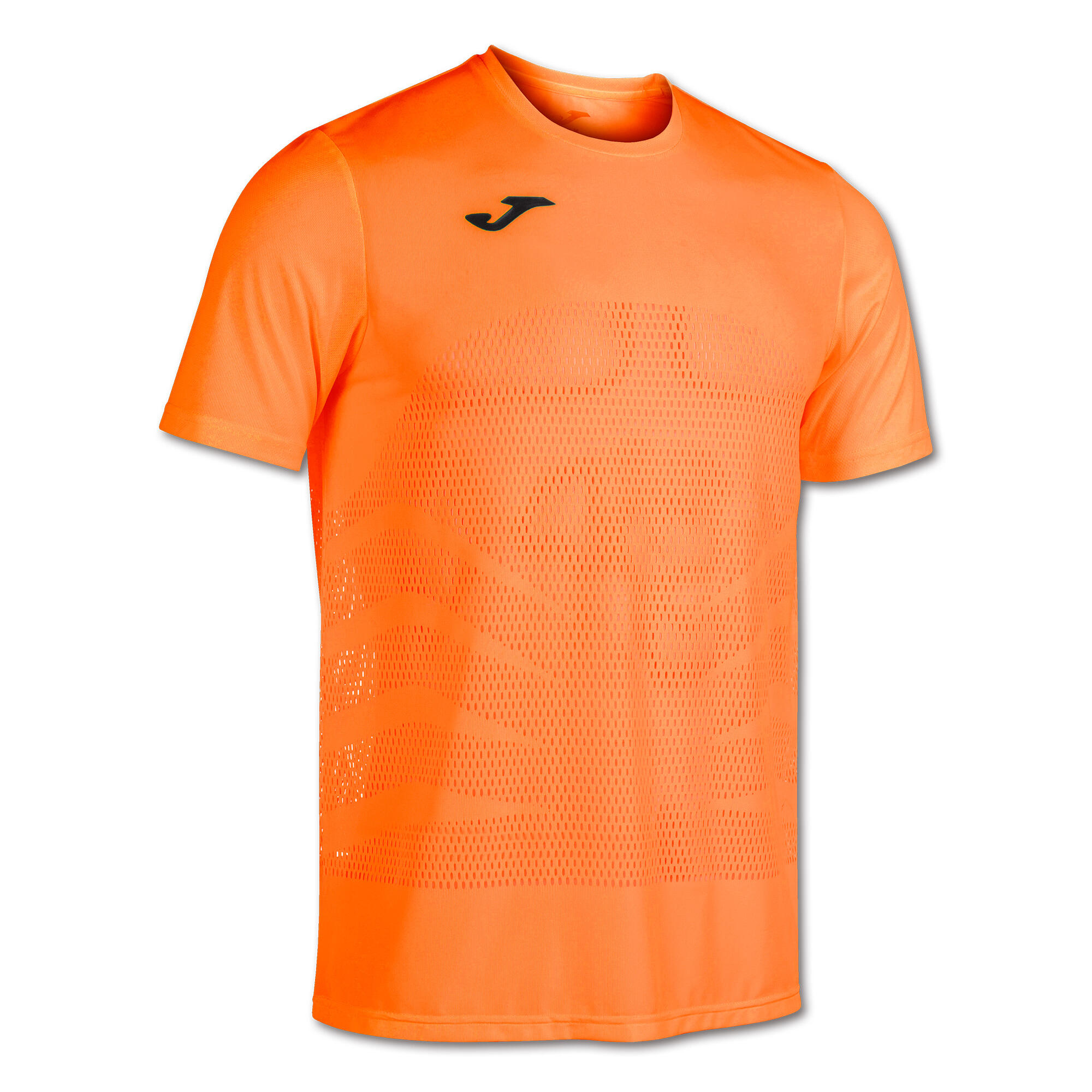 T-shirt manga curta running homem joma marathon laranja fluor
