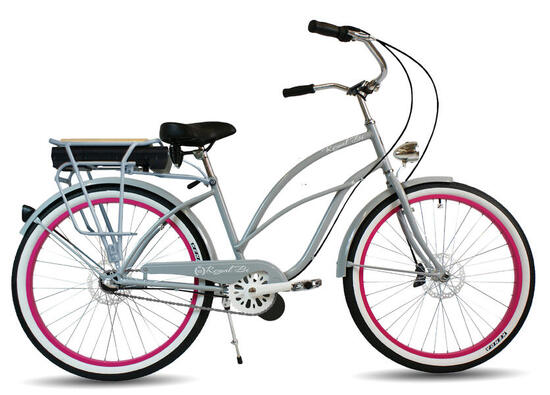 Rower elektryczny e-bike beach cruiser miejski damski Pink Panther 26