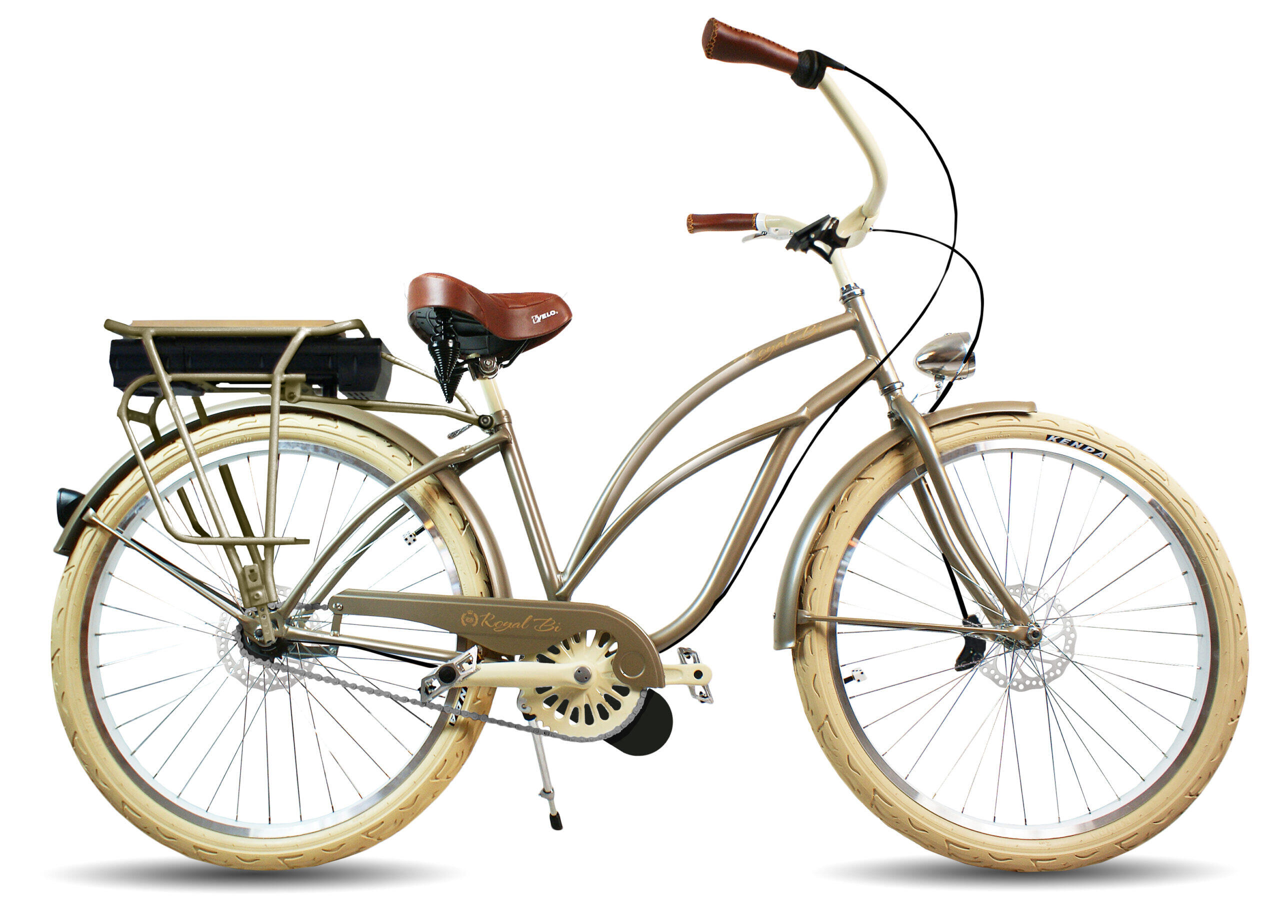 Rower elektryczny e-bike beach cruiser miejski damski Gold Mocca 26