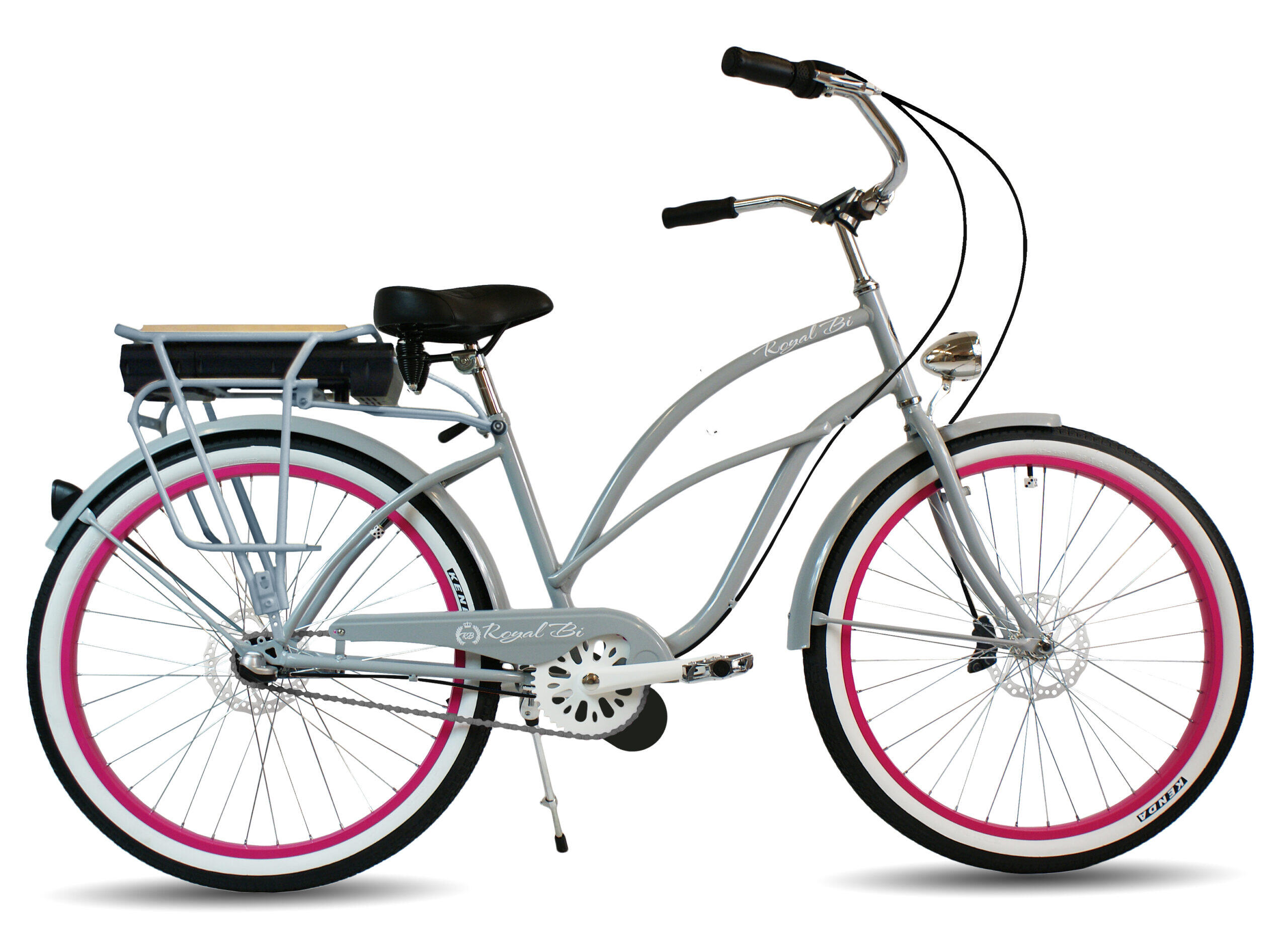 Rower elektryczny e-bike beach cruiser miejski damski Pink Panther 28
