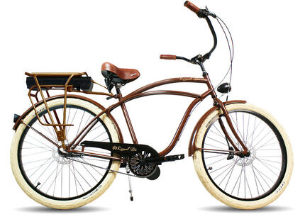 Rower elektryczny e-bike beach cruiser miejski męski Brownie 26
