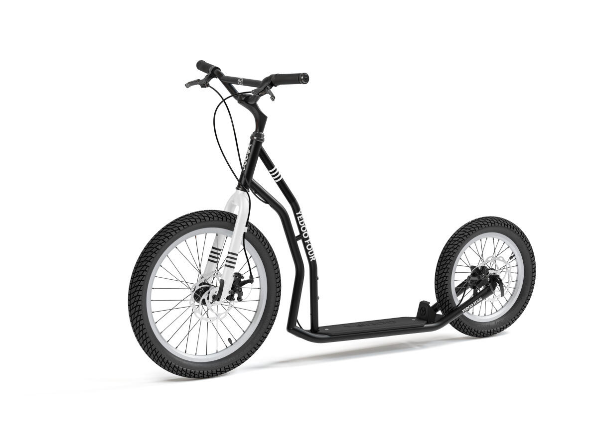 YEDOO Scooter Yedoo Four Tretroller mit Luftreifen 20/16 und Scheibenbremsen Schwarz