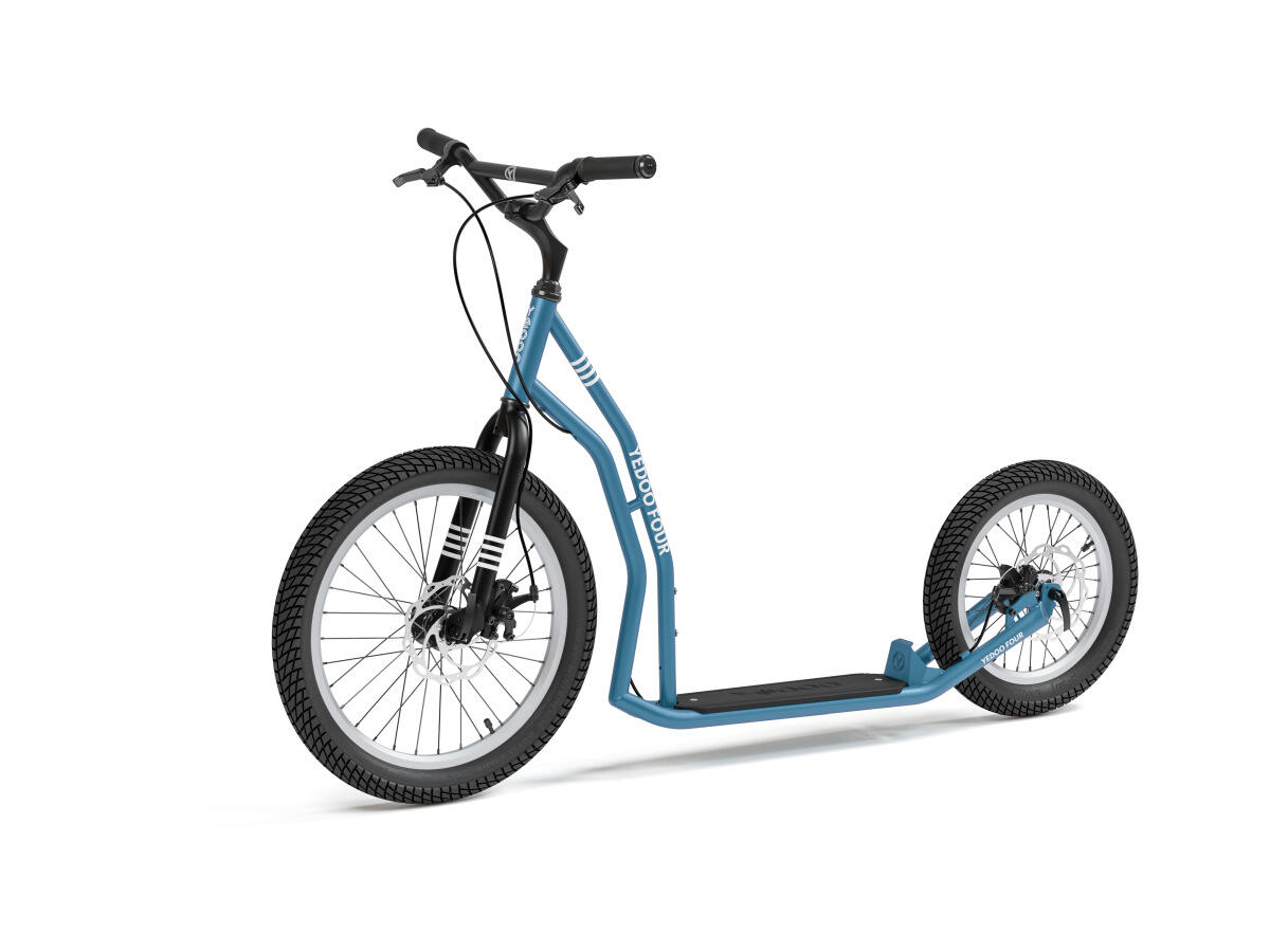 YEDOO Scooter Yedoo Four Tretroller mit Luftreifen 20/16 und Scheibenbremsen Blau