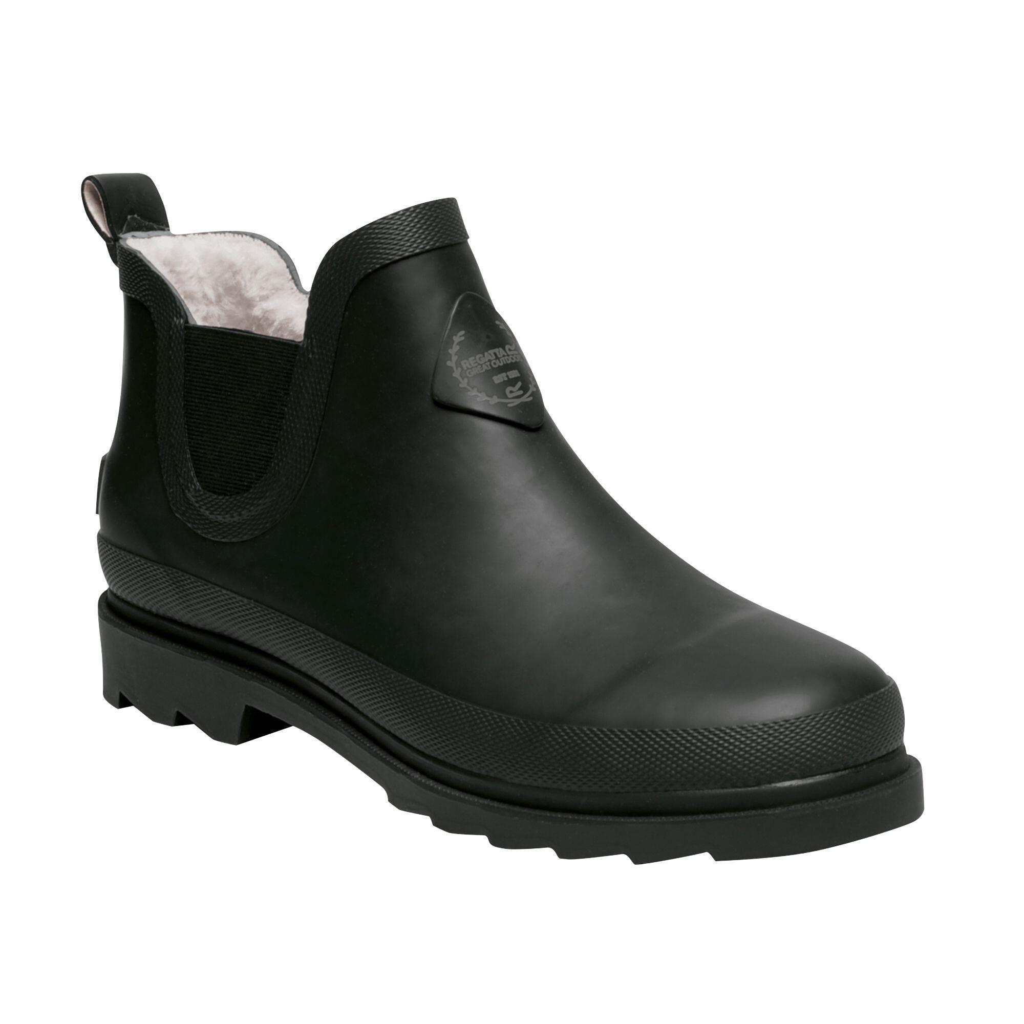 REGATTA Womens/Ladies Harper Faux Fur Lined Ankle Wellingtons (Black)