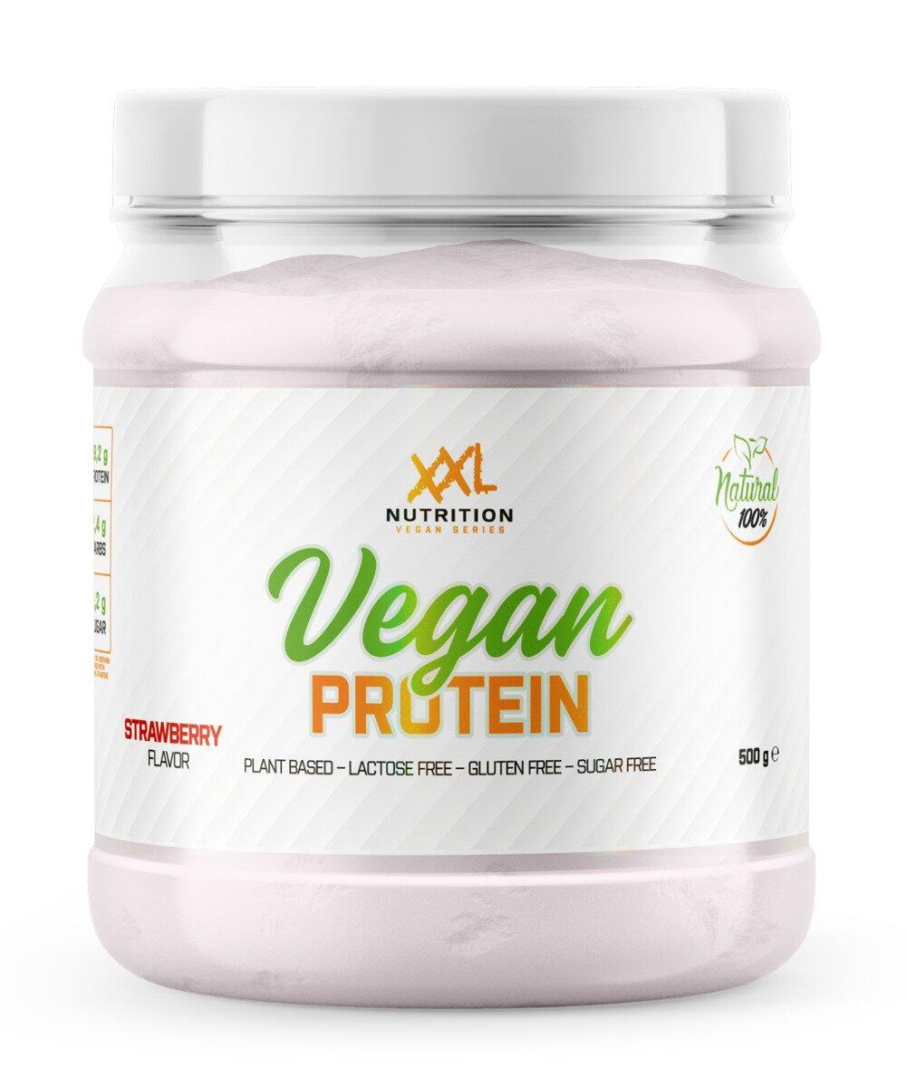 XXL NUTRITION Vegan Protein - Tot 20g Proteïne, Vegan Eiwitpoeder - Aardbei - 500 gram