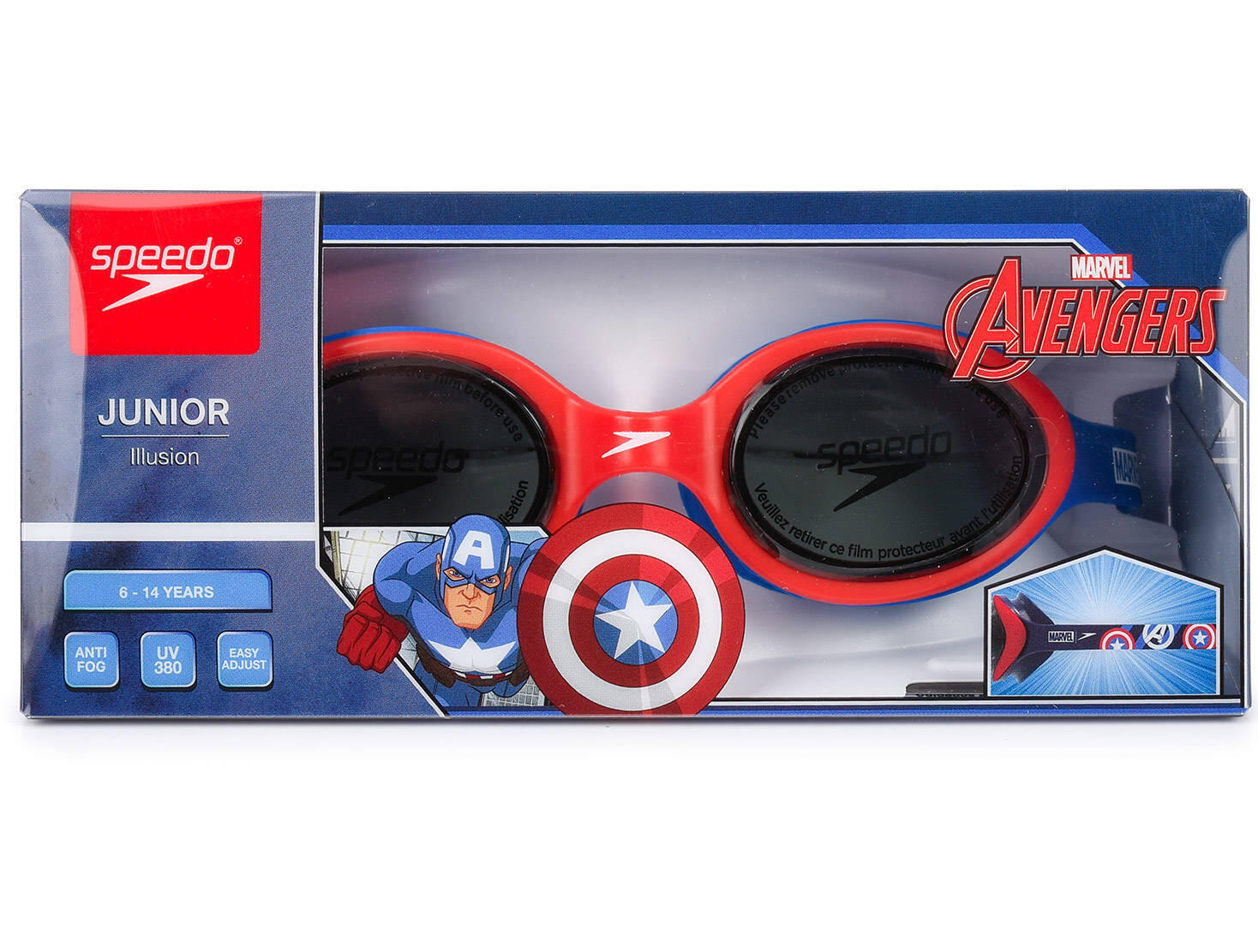Okulary pływackie junior speedo avengers blue-smoke 7/7