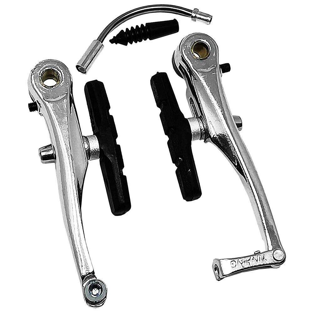 Kit Freni V-brake Anteriore E Posteriore In Alluminio Lucido Con Leve 3 Dita - Foto 2