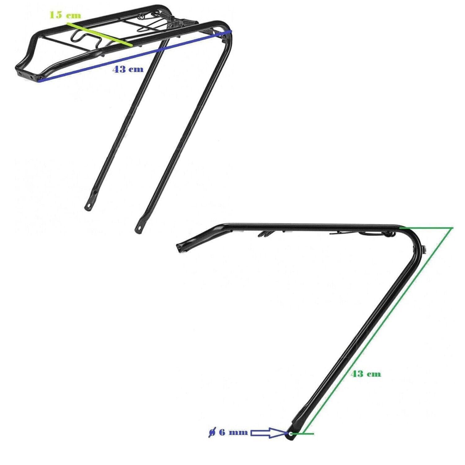 Portapacchi Posteriore Nero Per Bici 24" / 26" / 28" Da Passeggio Bicicletta 2/2