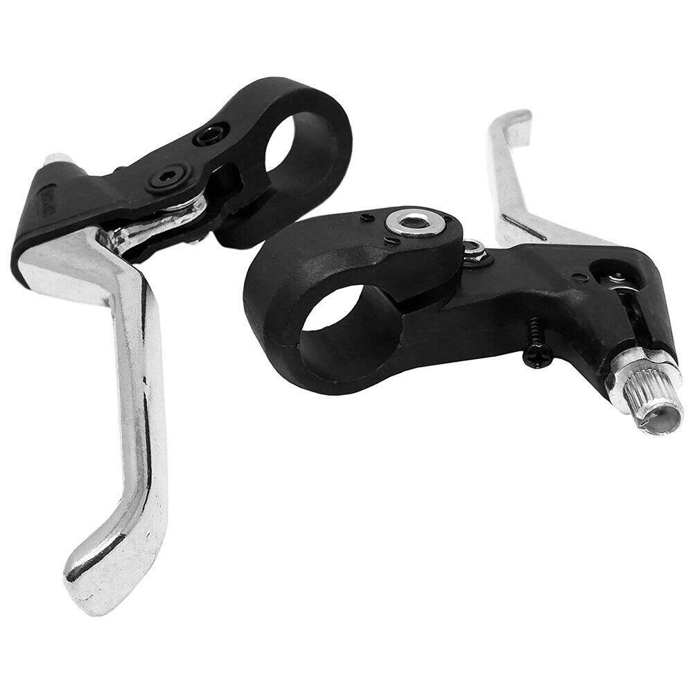 MANUBRIO CROMATO IN ACCIAO + COPPIA LEVE FRENO UNIVERSALI-BICICLETTA OLANDA 5/6