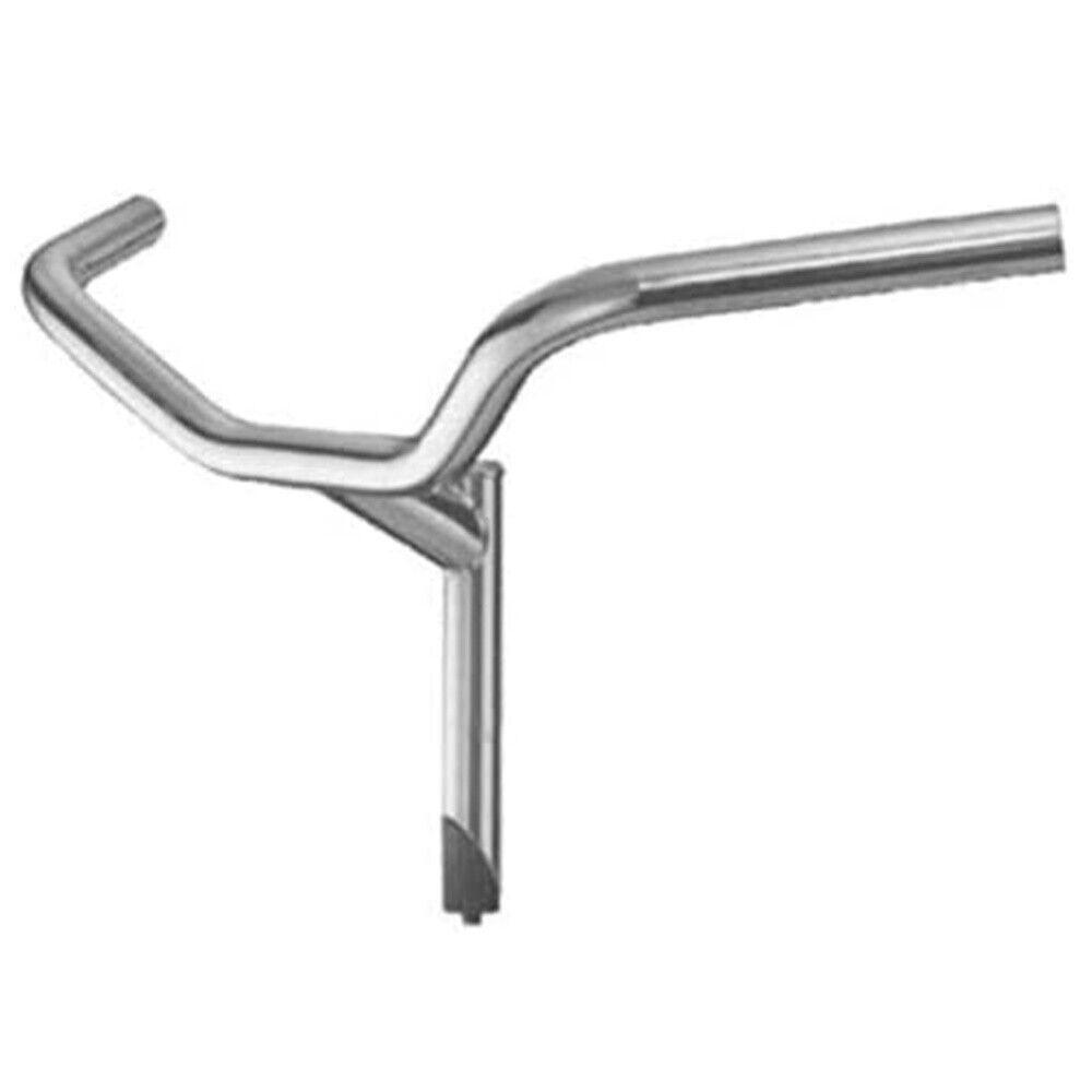 MANUBRIO CROMATO IN ACCIAO + COPPIA LEVE FRENO UNIVERSALI-BICICLETTA OLANDA 2/6