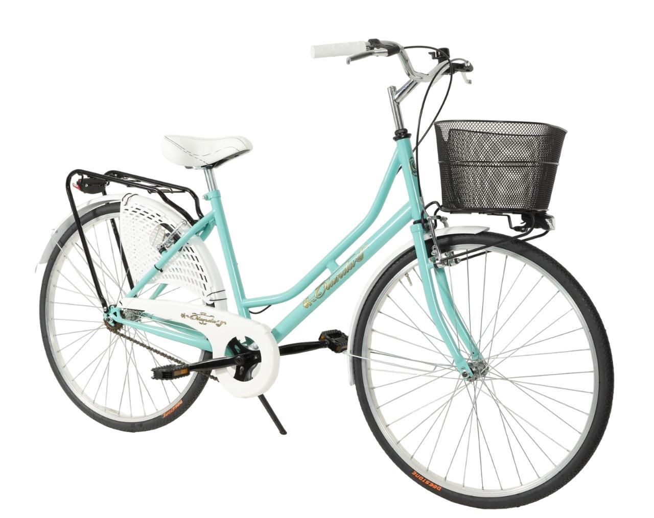 Bicicletta Donna Da Passeggio Misura 26 Bici Città Vintage Con 2 Cestini Turches 3/4