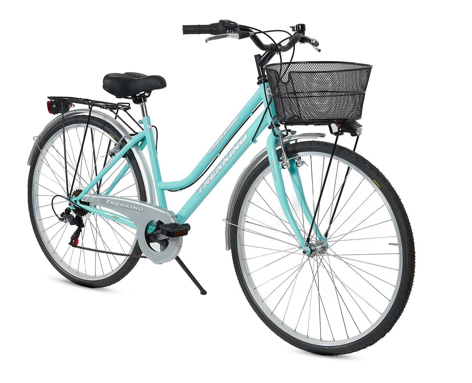 Bicicletta Donna Passeggio Misura 28 Bici Da Città Con Cambio E Cestino Tiffany 3/6