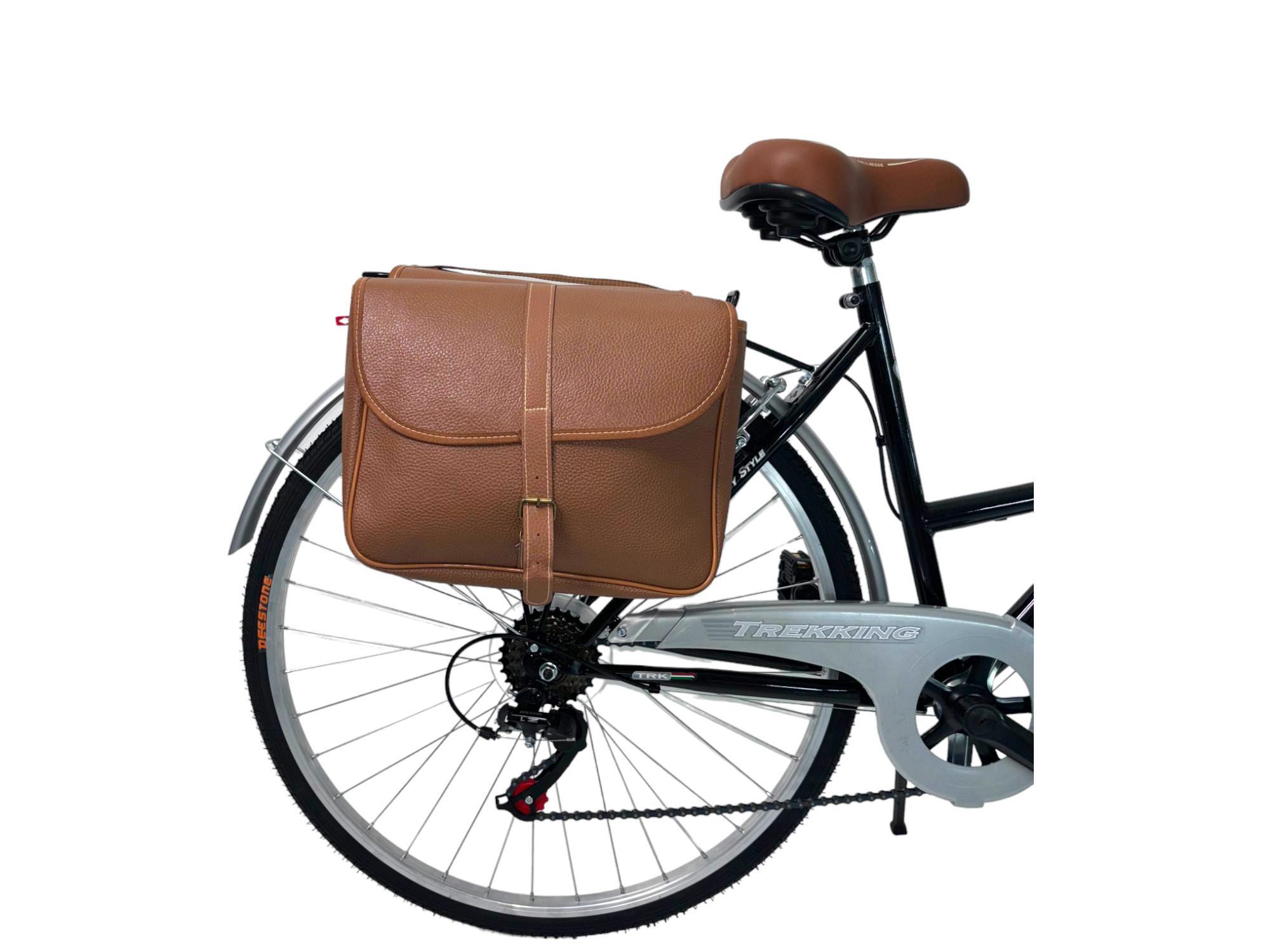 Bicicletta Donna Passeggio Misura 28 Nera Con Cambio, Borse E Cestino In Vimini 2/7
