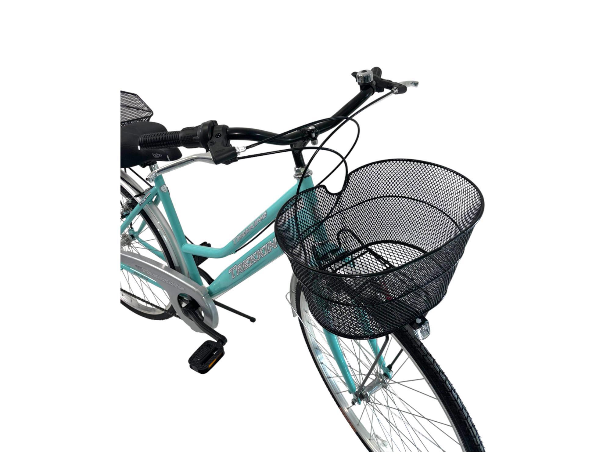 Bicicletta Donna Passeggio Misura 28 Città Tiffany Con Cambio, Cestino E Borse 5/7