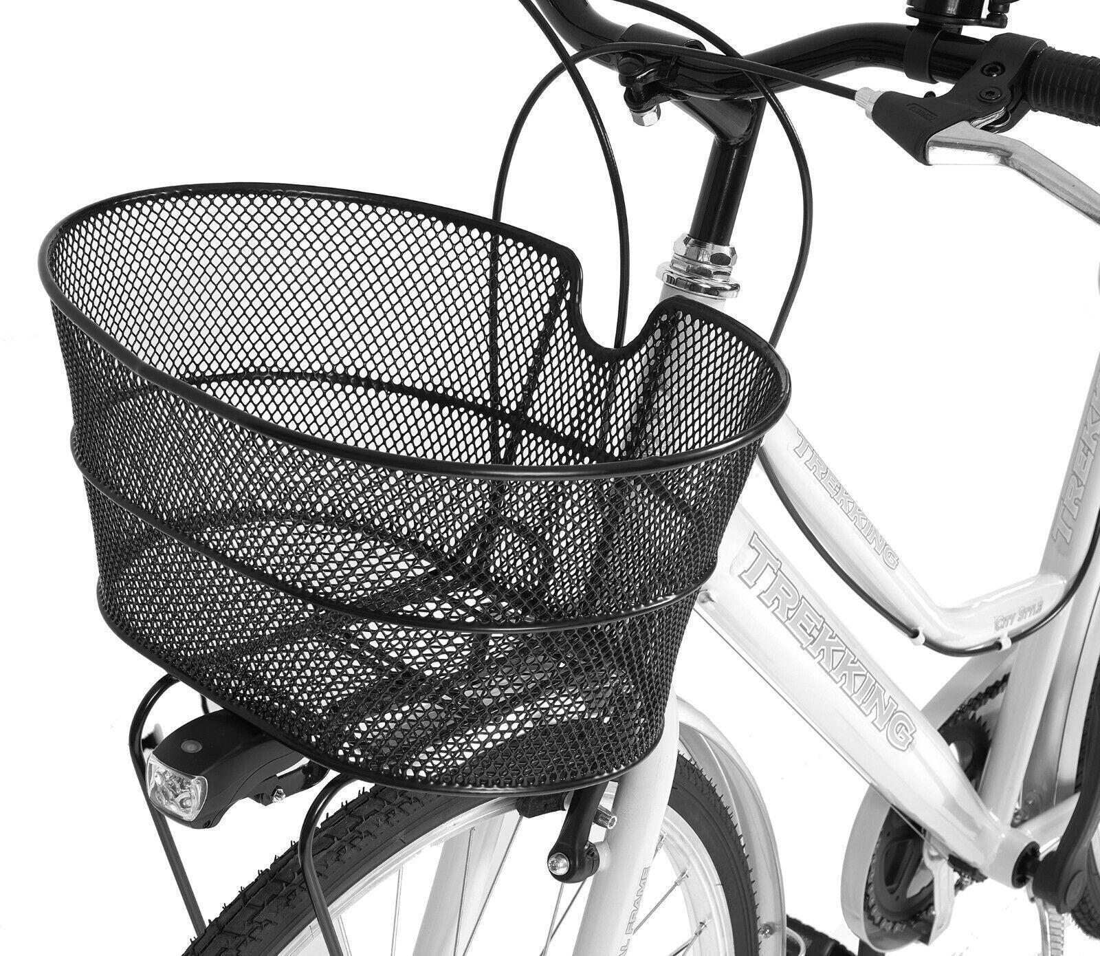 Bicicletta Donna Passeggio Misura 28 Bici Da Città Con Cambio E Cestino Bianca 5/7