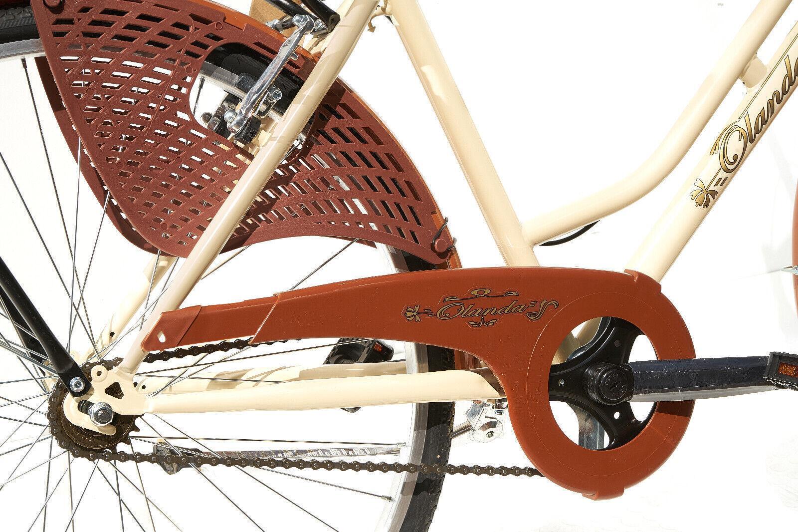 Bicicletta Donna Da Passeggio Misura 26 Bici Da Città Vintage Con Cestino Beige 5/6