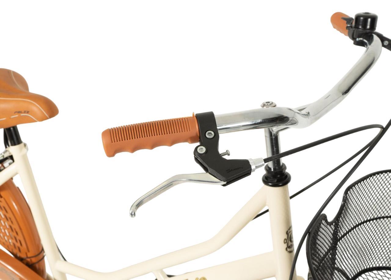 Bicicletta Donna Da Passeggio Misura 26 Bici Città Vintage Con 2 Cestini Beige 3/4