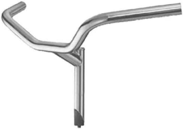 MANUBRIO CROMATO IN ACCIAO 22,2 MM PER BICI + COPPIA MANOPOLE MARRONI BICI 5/5