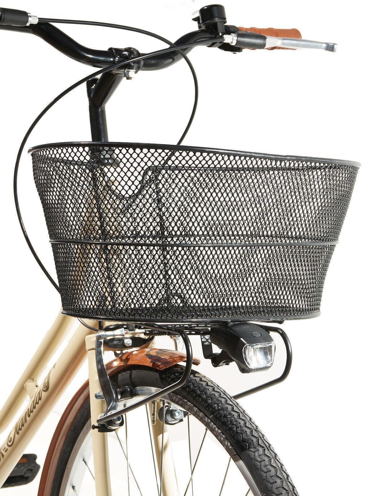 Bicicletta Donna Da Passeggio Misura 26 Bici Da Città Vintage Con Cestino Beige 4/6
