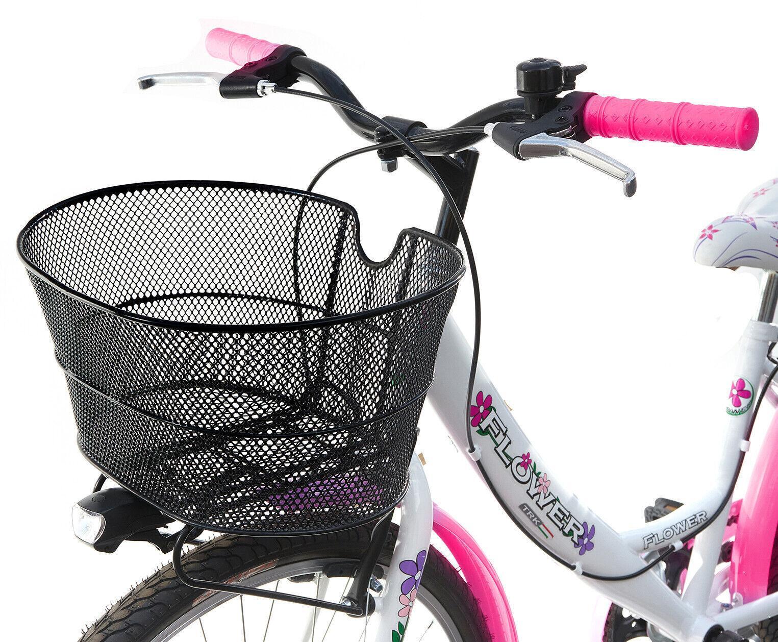 Bicicletta Bambina Ragazza Da Passeggio Misura 24 Bici Cestino Floreale Fluo 5/7