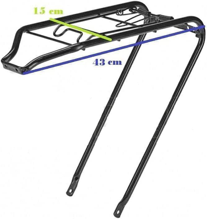PORTAPACCHI POSTERIORE NERO PER BICI + FANALINO LUCE LED POSTERIORE 2/5