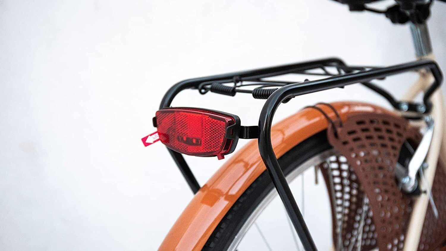 Portapacchi Posteriore Nero Per Bici + Fanalino Luce Led Posteriore 4/5