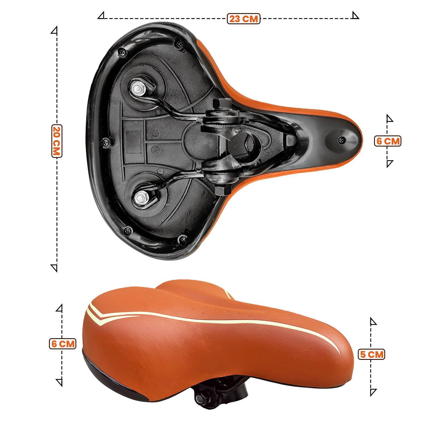 Sella Marrone Per Bici City Bike Confort Comoda Unisex Completa Di Morsetto 2/7